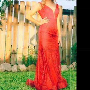 Red Sparkle prom dress